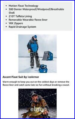 CLAM ASCENT FLOAT BIB, Floatation ice fishing bibs NWT $300 Safety Float Overall
