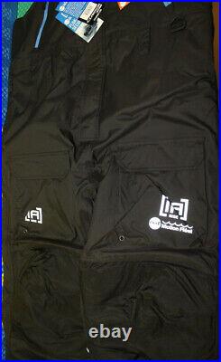Clam Outdoors Ice Armor Rise Black (Blue Zippers) Float Bibs CHOOSE YOUR SIZE