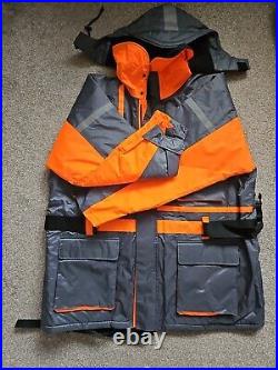 Fish Eagle 2 Piece Floatation Suit 2012 Grey Orange Hi-Vis Mens Size XXXXL 4XL