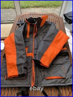 Fisheagle Grey/Orange Thermal Floatation Suit Jacket And Trousers XXXL Used Once