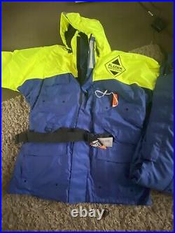 Fladen Flotation Suit Two Piece Rescue System Blue/Yellow XXLarge New With Tags