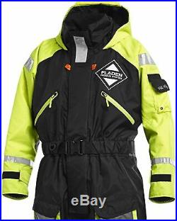 Fladen Flotation Suit XXL Rescue System Black/Yellow 1-Piece Fishing Sailing