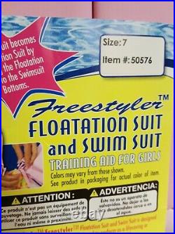 Girls Pink Size 7 Floatation Jacket & Swim Suit/aid Poolmaster Freestyler New