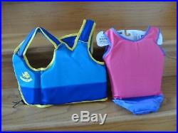 Lot of 2 Swim School Flotation Trainer Vest & Suit Med/Large 33-55 lbs 22Chest