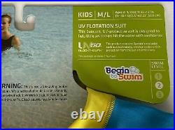 NEW Speedo Kids Girls M/L UV Flotation Training Suit Level 2 Ages 2-4 33-45 lbs