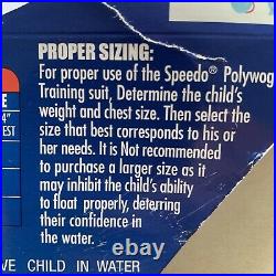 New Speedo Youth Blue Polywog Flotation Suit Size M 33-45 lbs UV Protection