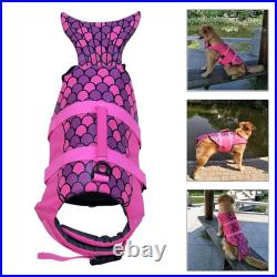 Pet Dog Life Jacket Swimming Suit Safety Flotation Vest Swimsuit Rose Red M