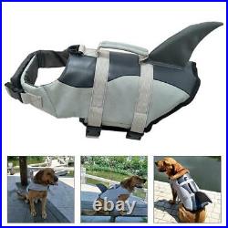 Set of 2 Shark Pets Dog Life Jacket Swimming Suit Flotation Vest Swimsuit
