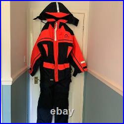 Sundridge sas mk2 xl, one piece fishing floatation suit, new, black and orange