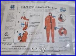 Survival Suit Hansen, Solas Immersion Suit Sea Eco+, New & Vacuum Sealed, Std