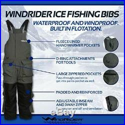 WindRider Ice Fishing Suit Insulated Bibs and Jacket Flotation Tons of