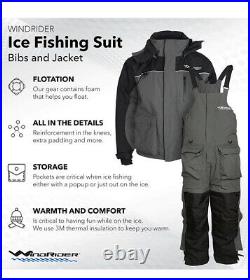 WindRider Ice Fishing and Snowmobiling Suit Insulated Bibs & Jacket Flotation